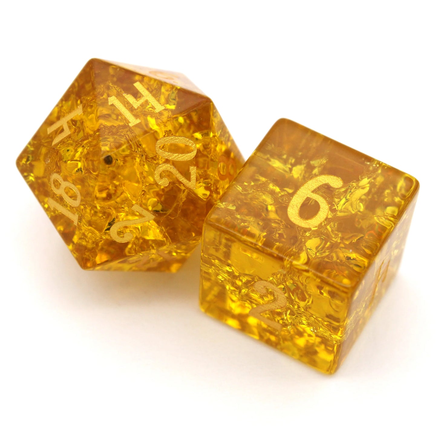 Glass dice - Golden Hour