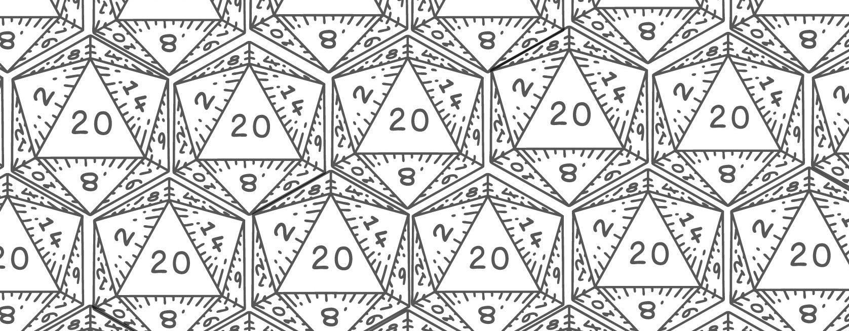 A pattern of tessellating d20s